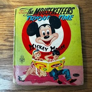 Vintage 1956 Walt Disney The Mouseketeers Tryout Time Book by Whitman